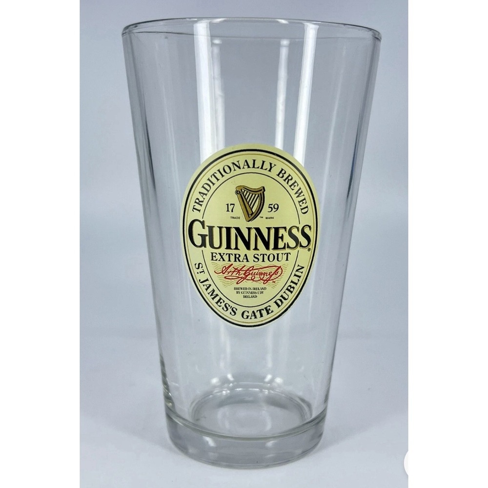 Guinness Extra Stout St. James Gate Dublin Ireland Conical Shaker Pint Glass EUC